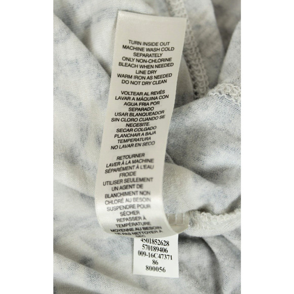 Chico's Tunic Top Asymmetrical Hem Multi Pattern Women L Cream Blue Long Sleeve - Picture 8 of 10